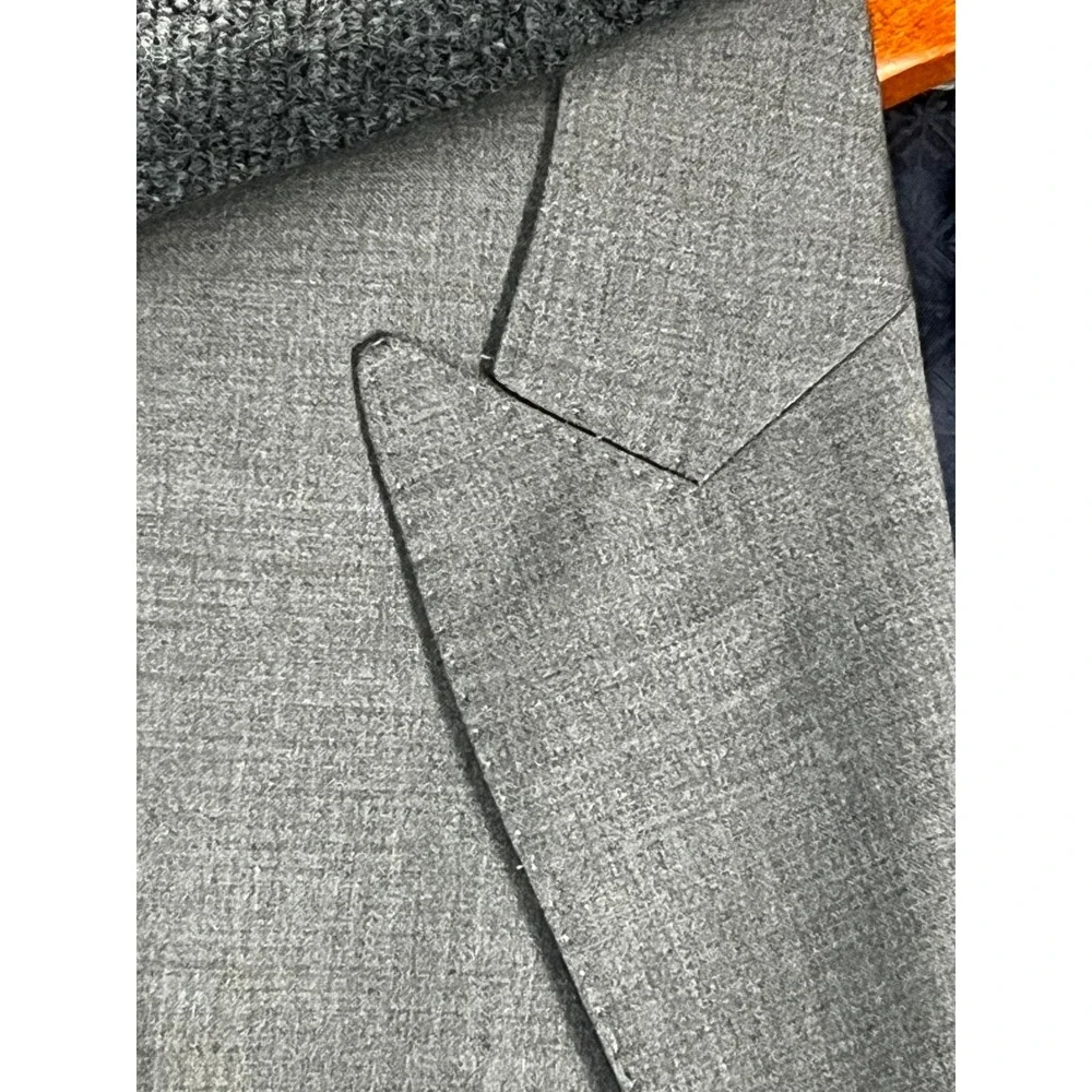 NWT Hardy Amies Savile Row London Men's Grey Wool Blazer Suit Jacket 38R Slim - Picture 4 of 16